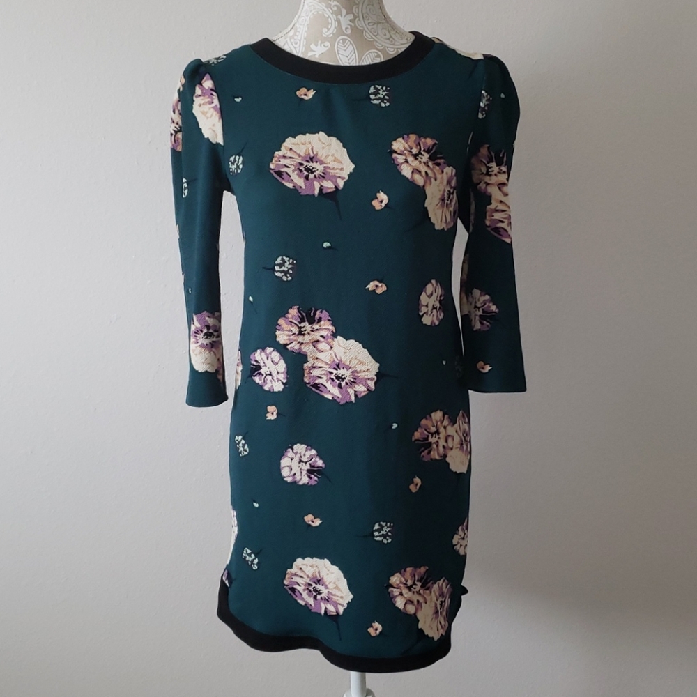 Xhilaration Dark Green Floral Dress M